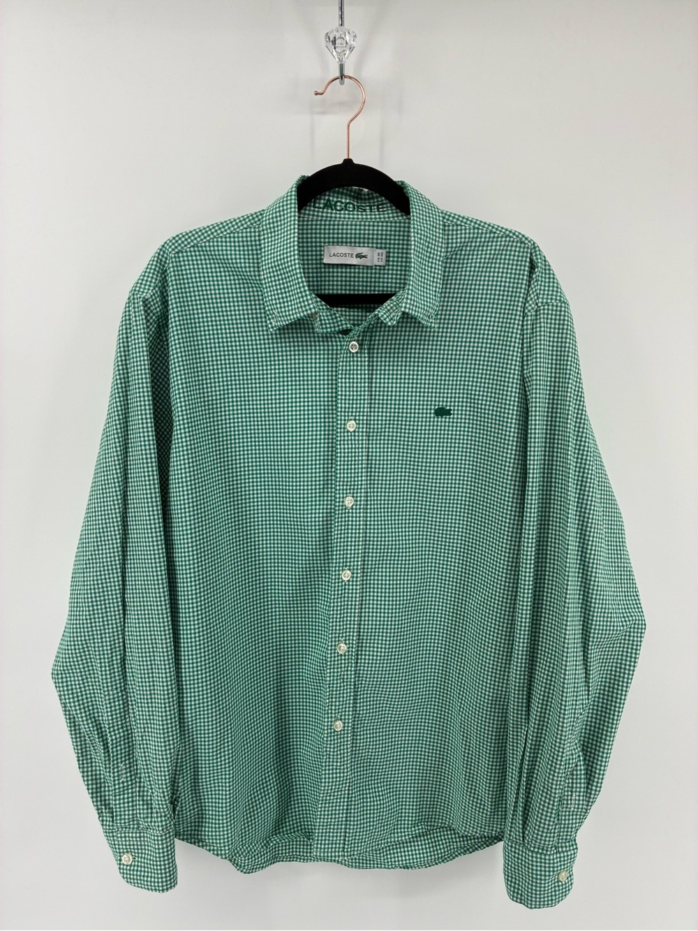 Lacoste Men’s Green Check Button-Down Shirt